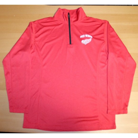 NHL Official Hockey Detroit Red Wings 1/4 Zip Long Sleeve Pullover Small - Picture 1 of 4